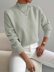 Layla | Women's Mock Turtleneck Relaxed-Fit Long Sleeve Sweater 0