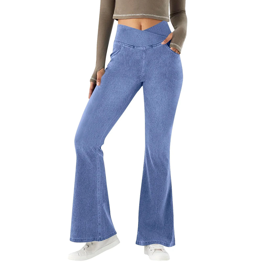 Flared Jeans Voor Dames Met Hoge Taille En Stretch Pasvorm