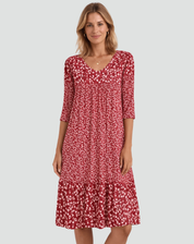 Boho Midi Jurk Met Bloemenprint En V Hals Voor Dames