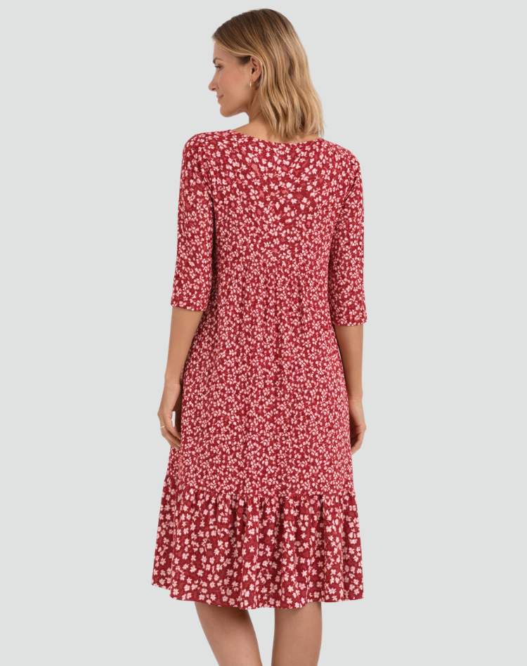 Boho Midi Jurk Met Bloemenprint En V Hals Voor Dames