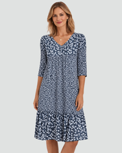 Boho Midi Jurk Met Bloemenprint En V Hals Voor Dames