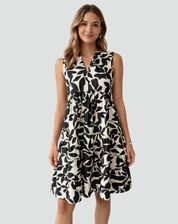 Zomerse Midi Jurk Met Print En V Hals Voor Dames