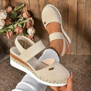 Lorie Sandals | Platform Closed Toe Sandals With Elastic Strap