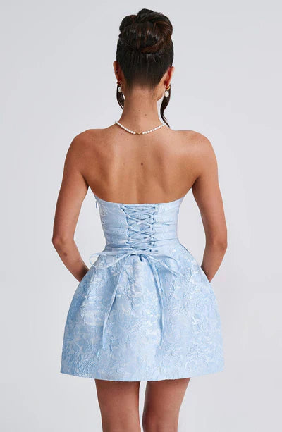 Elegant Strapless Dames Mini Cocktailjurk Met Strik