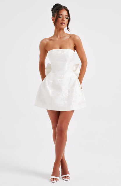 Elegant Strapless Dames Mini Cocktailjurk Met Strik