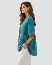 Boho Blouse Met Print En Driekwart Mouwen