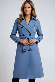 Women's Waterproof Long Trench Coat with Belt