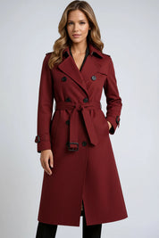Women's Waterproof Long Trench Coat with Belt