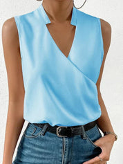 Sleeveless Wrap Top with V-Neck for Women for Work
