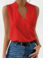 Sleeveless Wrap Top with V-Neck for Women for Work