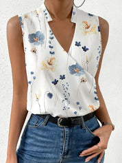 Sleeveless Wrap Top with V-Neck for Women for Work