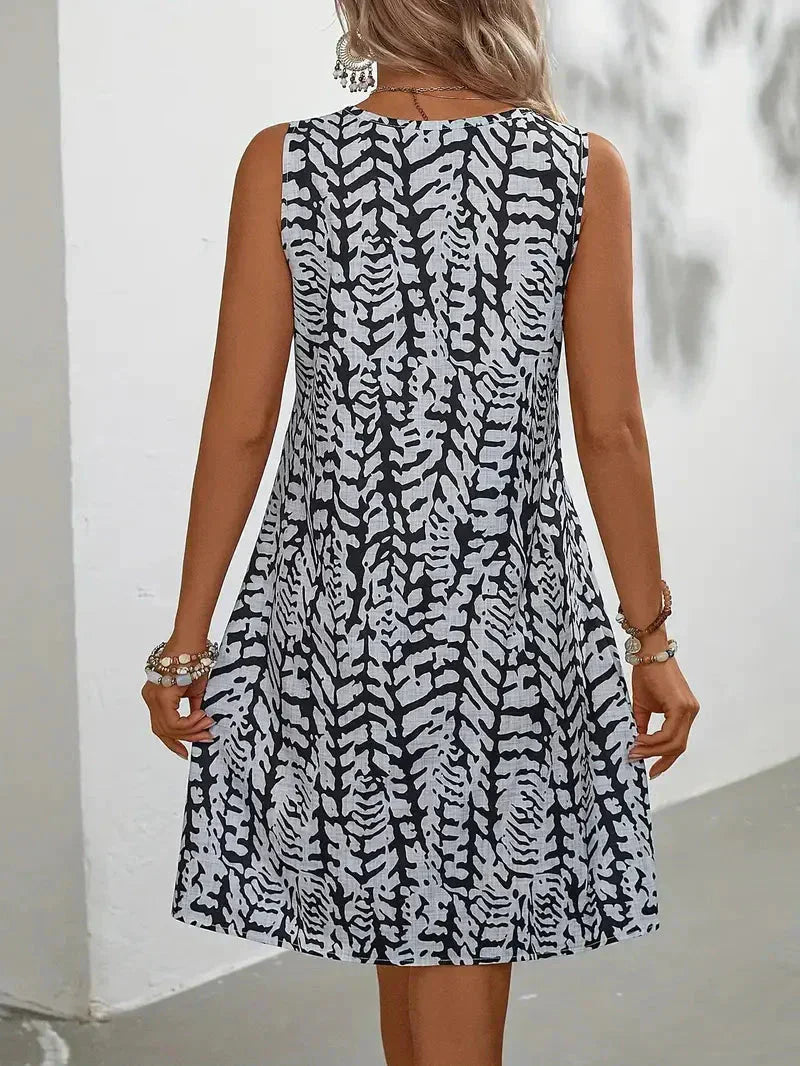 Marcella Dress | Printed Sleeveless Summer Mini Dress