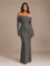 Dames Feestelijke Glitter Maxi Jurk met Off-Shoulder Hals