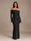 Dames Feestelijke Glitter Maxi Jurk met Off-Shoulder Hals
