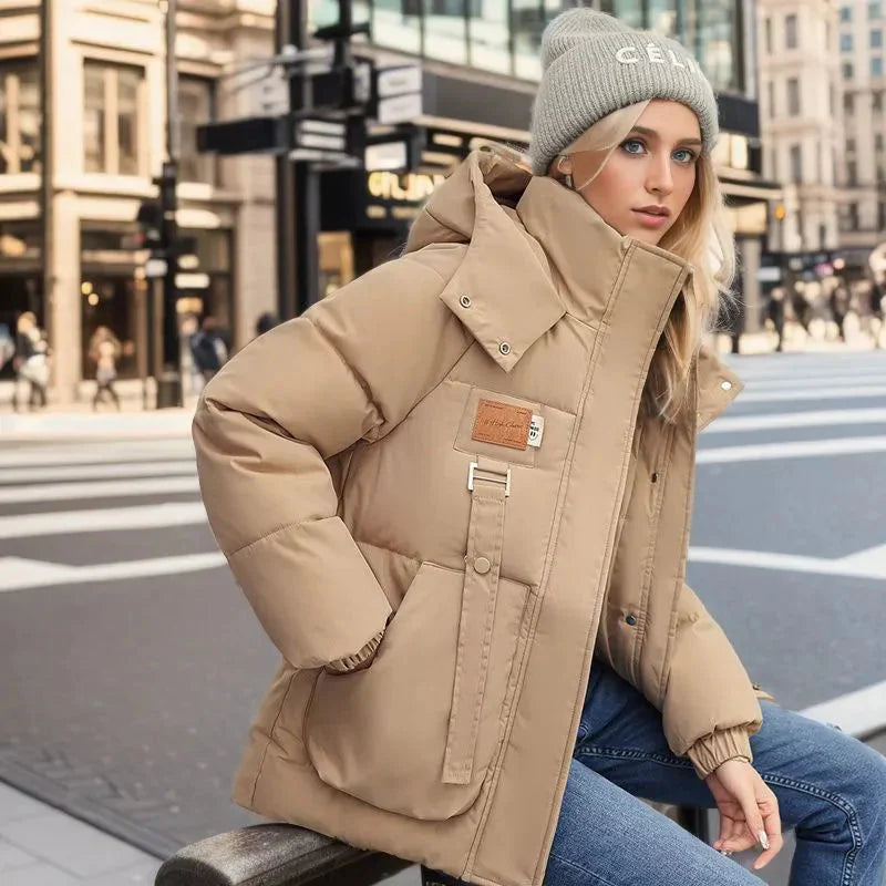 Waterdichte Vrouwen Puffer Winterjas Met Capuchon Oversized Dikke Kraag