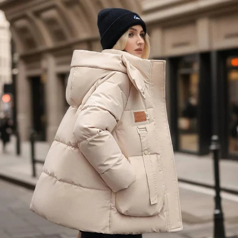 Waterdichte Vrouwen Puffer Winterjas Met Capuchon Oversized Dikke Kraag