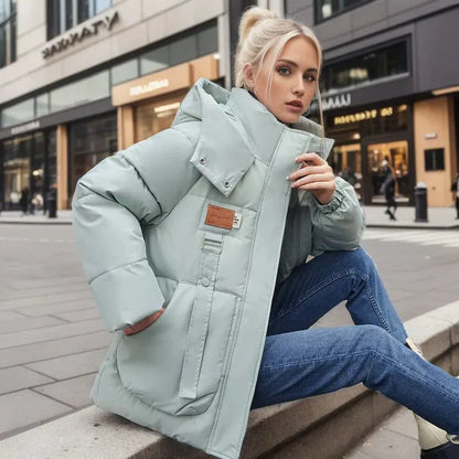 Waterdichte Vrouwen Puffer Winterjas Met Capuchon Oversized Dikke Kraag