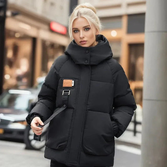 Waterdichte Vrouwen Puffer Winterjas Met Capuchon Oversized Dikke Kraag