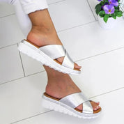 Matilde Sandals | Woven Crisscross Straps Platform Sole Sandals