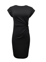 Michelle Black Midi Dress With Twisted Front