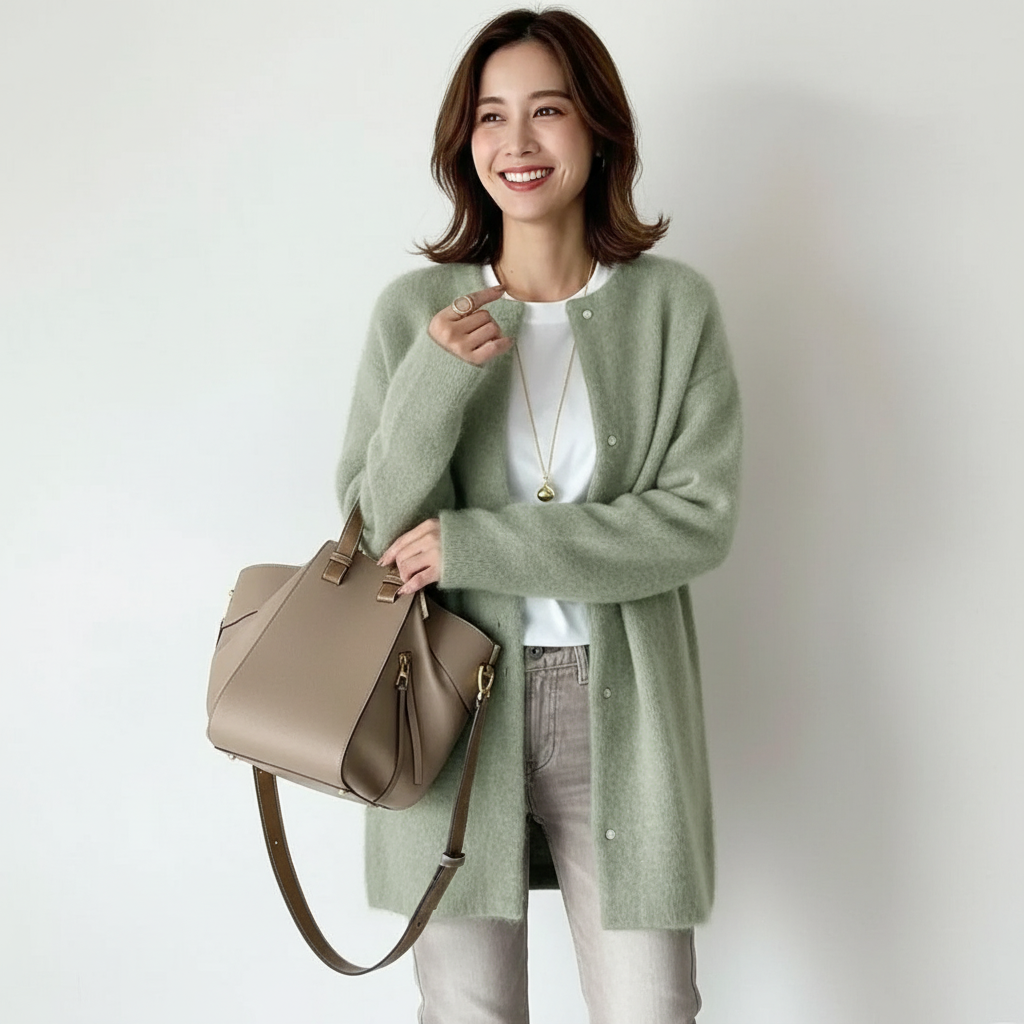 Zacht Lang Gebreid Damesvest met Drukknopen