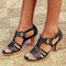 Monika Sandals | Open-Toe Adjustable Buckle Medium Heel Sandals