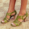 Monika Sandals | Open-Toe Adjustable Buckle Medium Heel Sandals