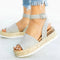 Mylene Sandals | Espadrille Sole Adjustable Ankle Strap Platform Sandals