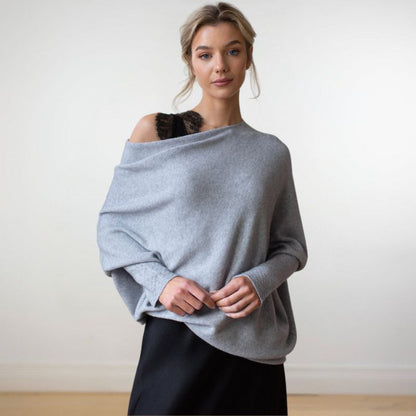 Oversized Gebreide Off Shoulder Trui voor Dames