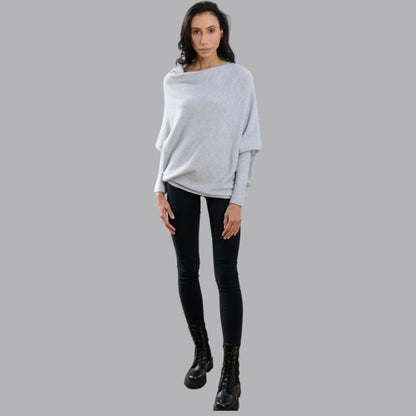 Oversized Gebreide Off Shoulder Trui voor Dames