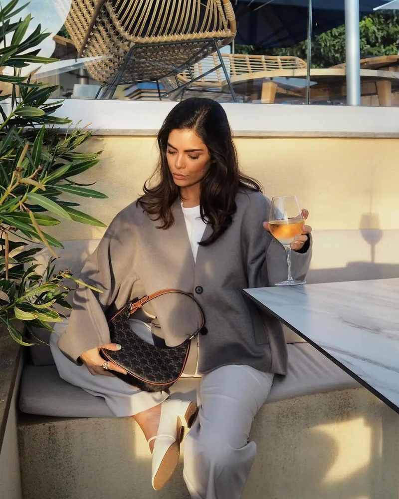 Oversized Korte Wollen Blazer Jas Voor Dames