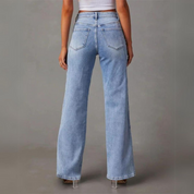 High Waist Denim Jeans voor vrouwen | Wide‑Leg