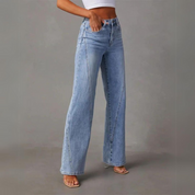 High Waist Denim Jeans voor vrouwen | Wide‑Leg