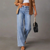 High Waist Denim Jeans voor vrouwen | Wide‑Leg