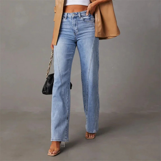 High Waist Denim Jeans voor vrouwen | Wide‑Leg