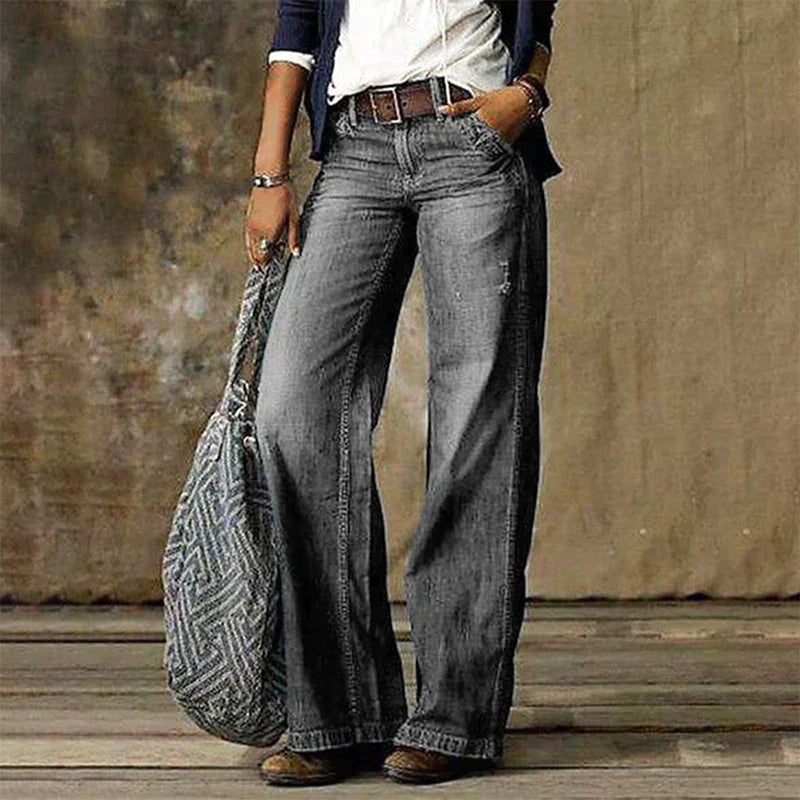 Vrouwen Hoge Taille Wide Leg Vintage Jeans