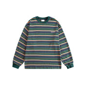 Dames Tijdloos Gestreept Shirt met Ronde Hals en Lange Mouwen