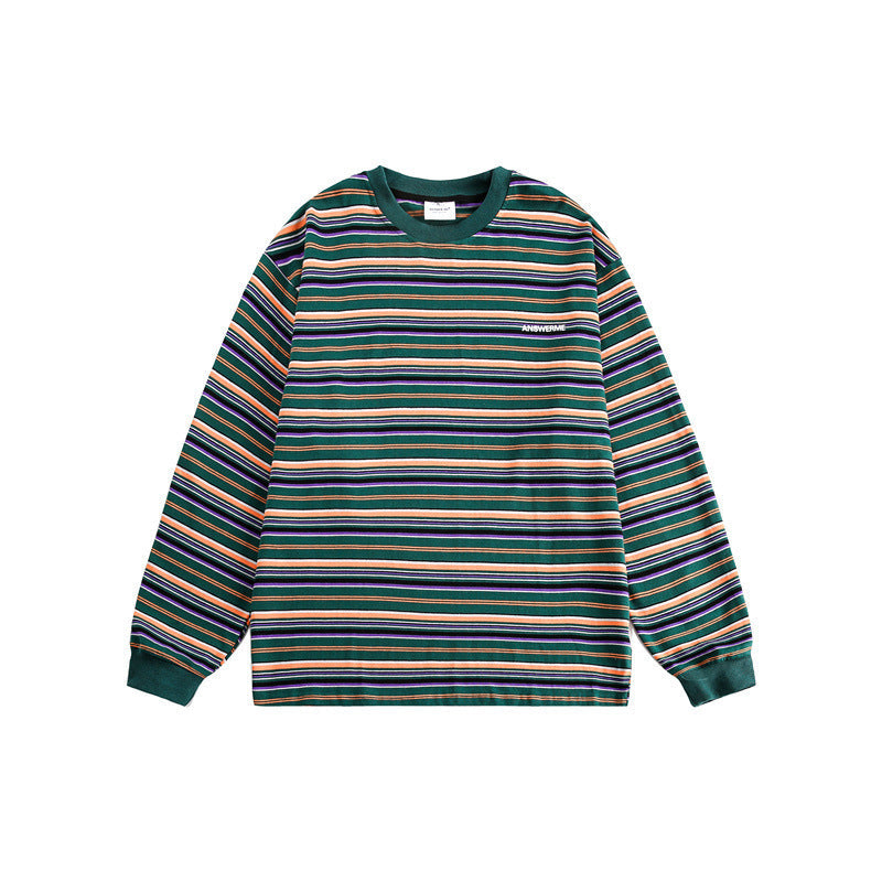 Dames Tijdloos Gestreept Shirt met Ronde Hals en Lange Mouwen