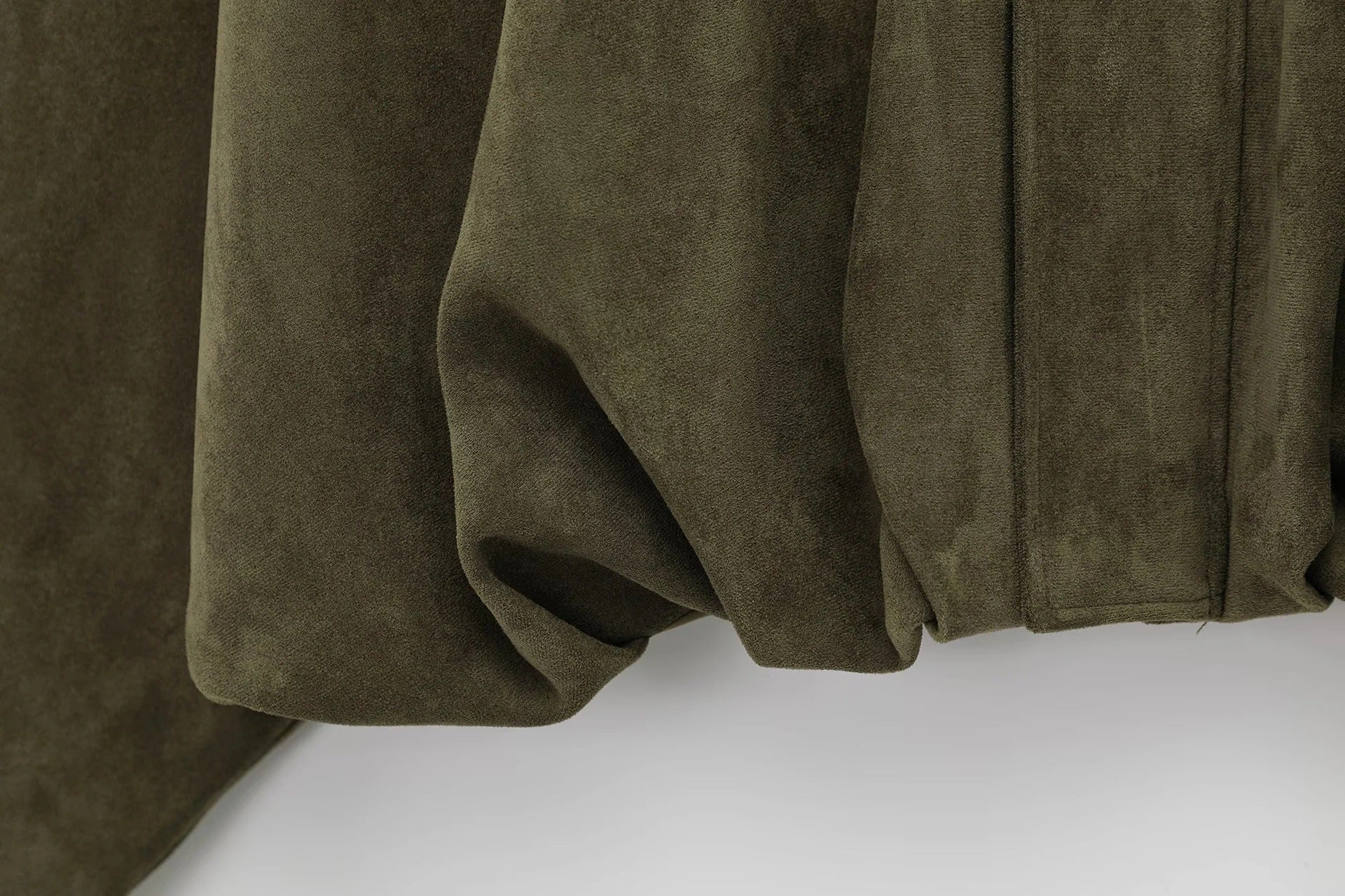 Manteau oversize en suède pour femme, élégant, avec col et fermeture à boutons-pression