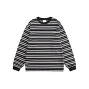Dames Tijdloos Gestreept Shirt met Ronde Hals en Lange Mouwen