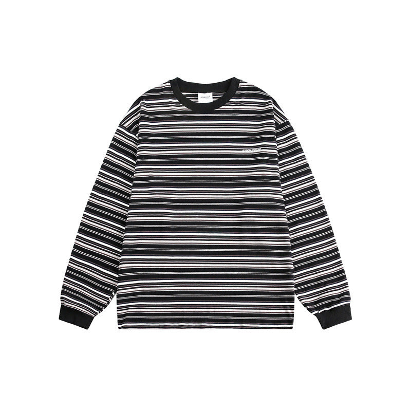 Dames Tijdloos Gestreept Shirt met Ronde Hals en Lange Mouwen