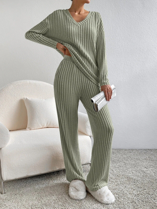 Comfortabele Ribgebreide Lounge Set voor Vrouwen