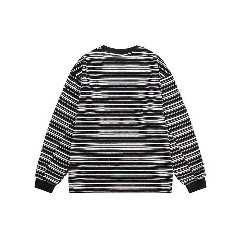 Dames Tijdloos Gestreept Shirt met Ronde Hals en Lange Mouwen