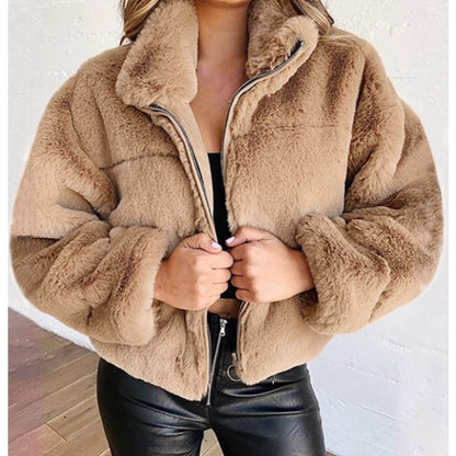 Warme Oversized Fleece Jas Voor Vrouwen Met Rits