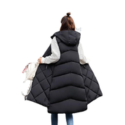 Pikowana damska bezrękawnik z kapturem