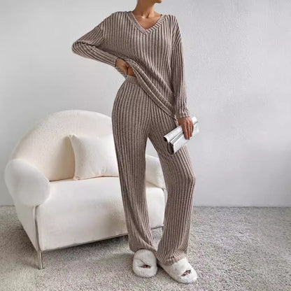 Comfortabele Ribgebreide Lounge Set voor Vrouwen