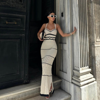 Elvira - Boho chique dames maxi jurk met gehaakte details