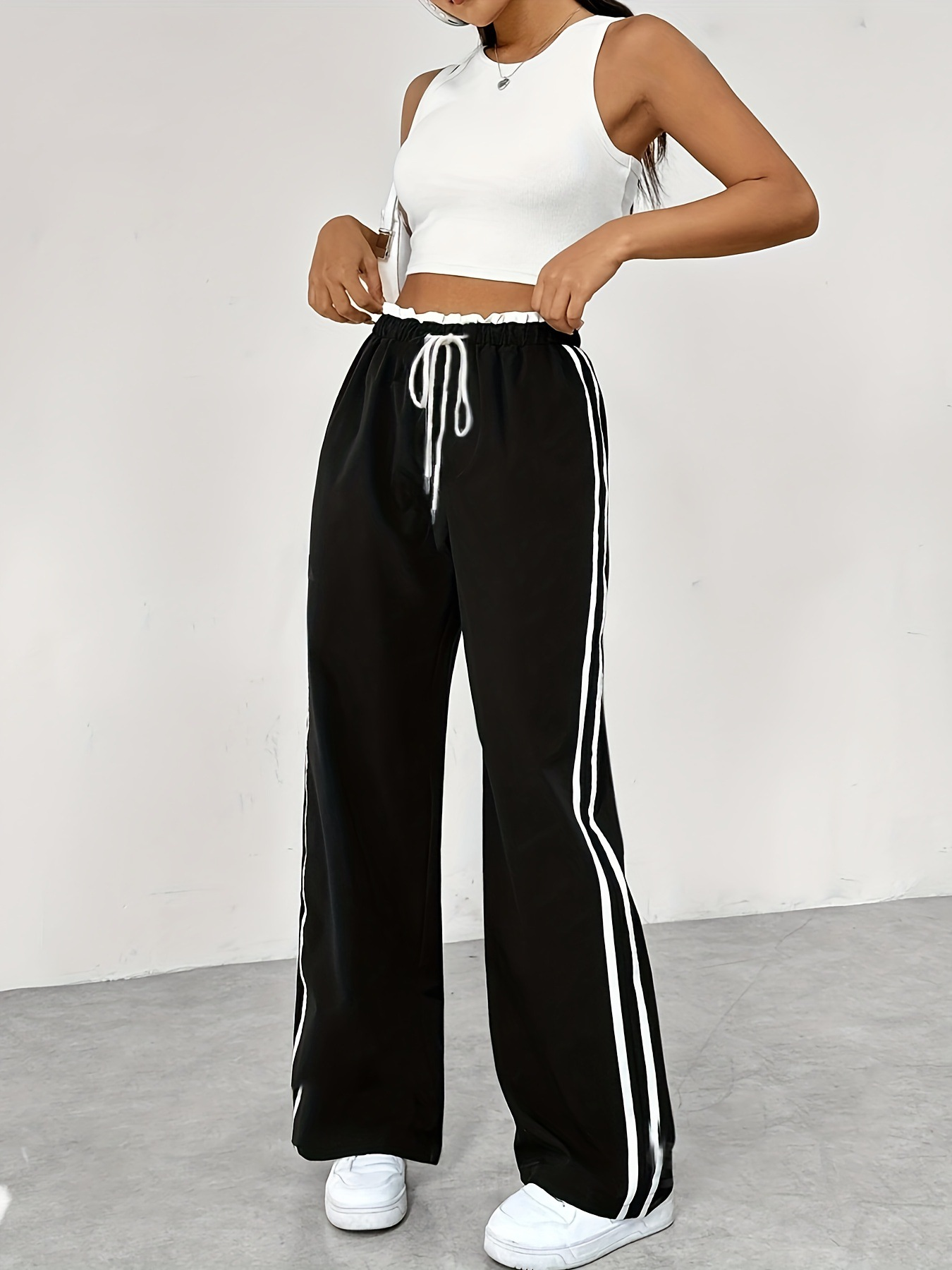 Dames Sportieve Joggingsbroek Comfortabel met Wijde Pijpen en Elastische Taille