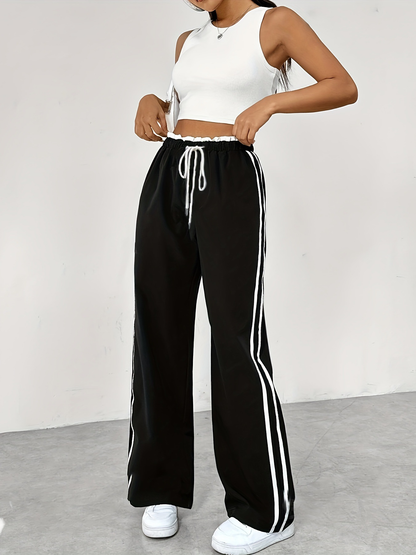 Dames Sportieve Joggingsbroek Comfortabel met Wijde Pijpen en Elastische Taille