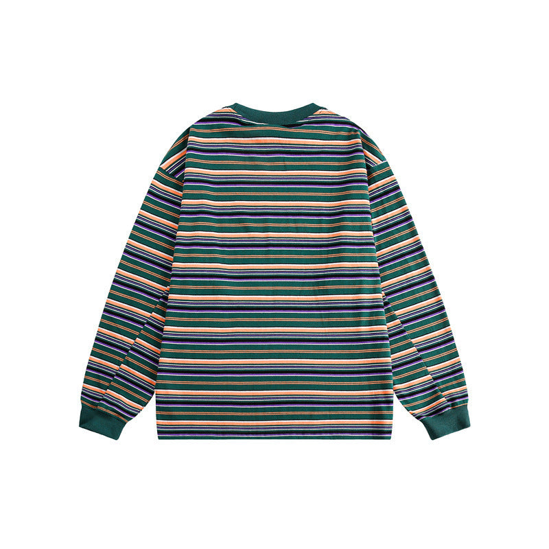 Dames Tijdloos Gestreept Shirt met Ronde Hals en Lange Mouwen